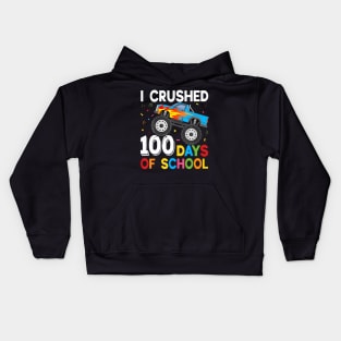 100 Days of School Monster Truck 100th Day of School Boys Kids Hoodie